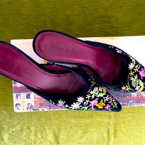 Diego di Lucca Brazil - 2002-06 - Daniella Velvet Black - Mule shoe kitten heal
